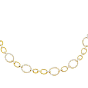 Gold Pavé/Solid Multi Oval Link Choker - Adina Eden's Jewels