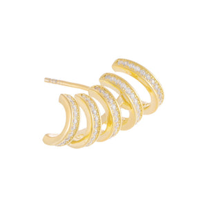 Gold / Right Pavé 5 Row Ear Climber - Adina Eden's Jewels