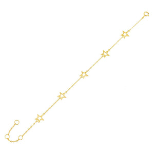 Gold Open Stars Bracelet - Adina Eden's Jewels