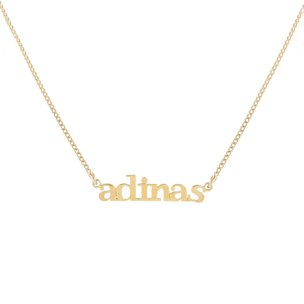 Gold Mini Lowercase Nameplate Necklace - Adina Eden's Jewels