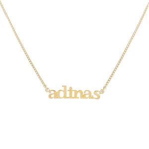 Gold Mini Lowercase Nameplate Necklace - Adina Eden's Jewels