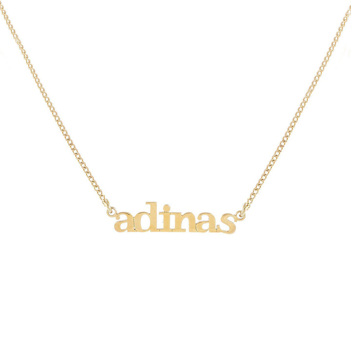 Gold Mini Lowercase Nameplate Necklace - Adina Eden's Jewels