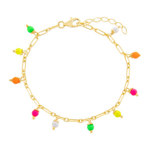 Multi-Color Multi Neon Link Anklet - Adina Eden's Jewels