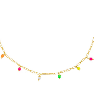 Multi-Color Multi Neon Link Choker - Adina Eden's Jewels