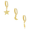 Gold CZ Celestial Earring Combo Set - Adina Eden's Jewels