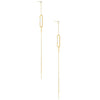 Gold CZ Oval Drop Stud Earring - Adina Eden's Jewels