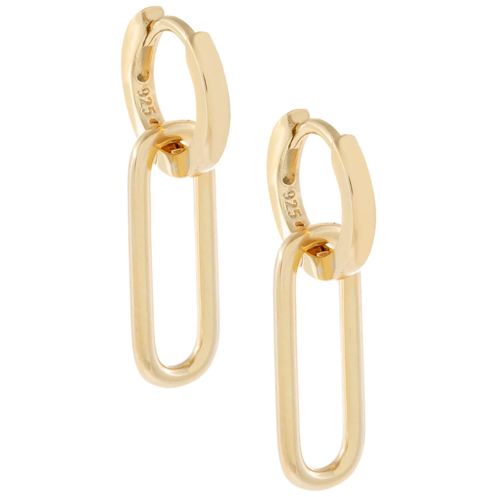 Gold Oval Link Huggie Earring - Adina Eden's Jewels