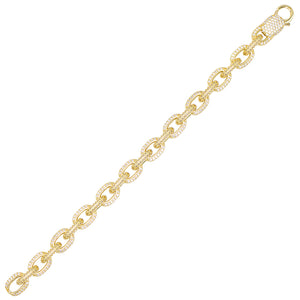 Gold Pavé Chain Link Bracelet - Adina Eden's Jewels