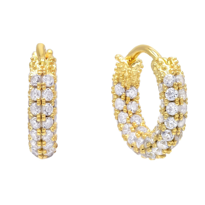 Gold Mini Pavé Hoop Earring - Adina Eden's Jewels