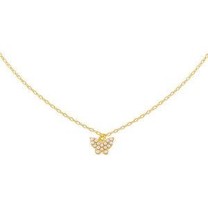 Pearl White Pearl Dainty Butterfly Necklace - Adina Eden's Jewels