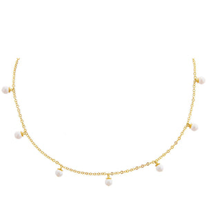 Pearl White White Pearl Dangling Choker - Adina Eden's Jewels