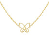 Gold / U Open Butterfly Initial Necklace - Adina Eden's Jewels