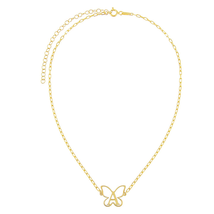  Open Butterfly Initial Necklace - Adina Eden's Jewels