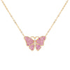 Sapphire Pink CZ Pink Butterfly Necklace - Adina Eden's Jewels