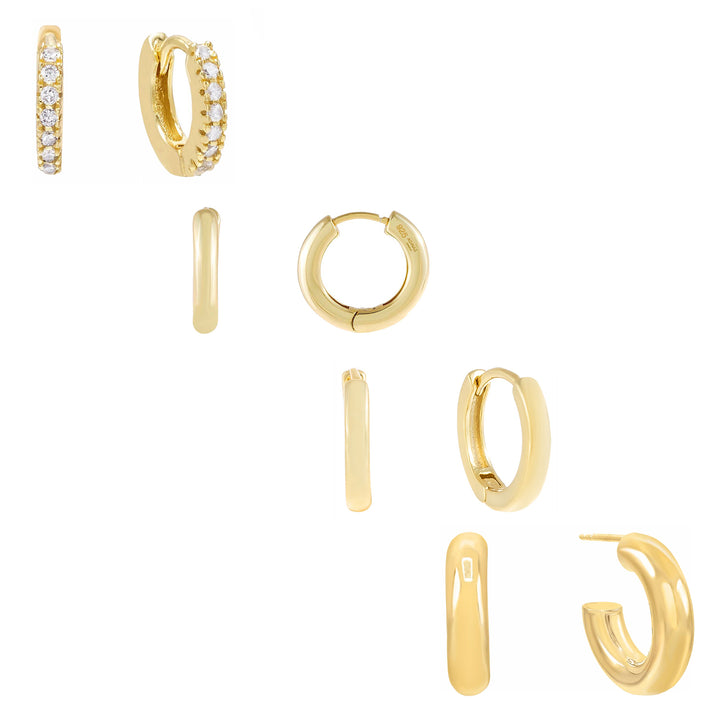 Gold Ultimate Girl Earring Combo Set - Adina Eden's Jewels