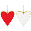 Red Double Sided Enamel Red X White Heart Charm - Adina Eden's Jewels