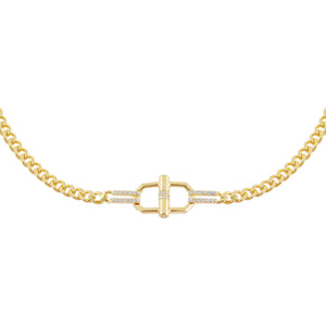 Gold CZ Toggle Cuban Chain Choker - Adina Eden's Jewels