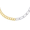 Gold Two Tone Cuban X Twisted Paperclip Necklace - Adina Eden's Jewels