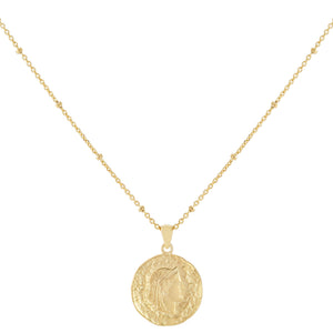 Gold / Small Vintage Coin Beaded Necklace - Adina Eden's Jewels