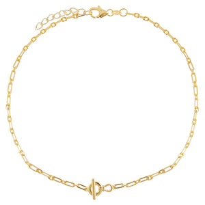Gold Toggle Link Anklet - Adina Eden's Jewels