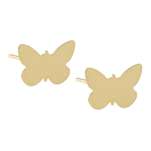 14K Gold Engraved Butterfly Stud Earring 14K - Adina Eden's Jewels