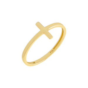 14K Gold / 6 Solid Cross Ring 14K - Adina Eden's Jewels