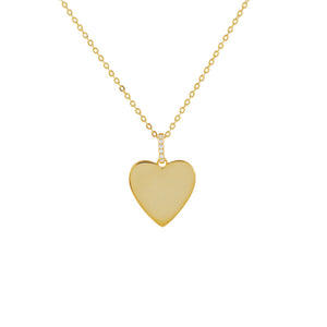 Gold Pavé X Solid Heart Necklace - Adina Eden's Jewels