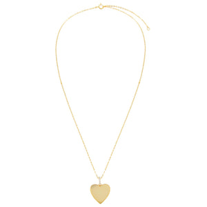  Pavé X Solid Heart Necklace - Adina Eden's Jewels