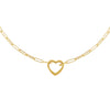 Gold Open Heart Link Necklace - Adina Eden's Jewels