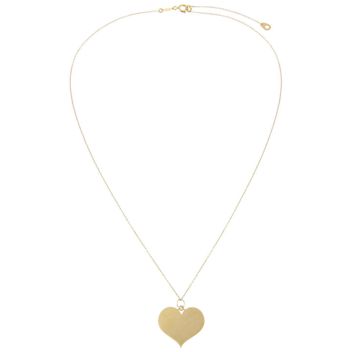  Solid Large Heart Necklace 14K - Adina Eden's Jewels