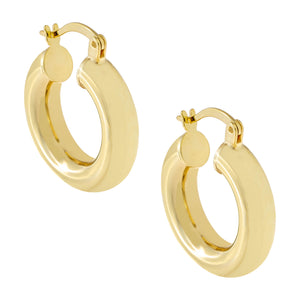 Gold / 20 MM Adina Eden Eden Chunky Hollow Hoop Earring - Adina Eden's Jewels