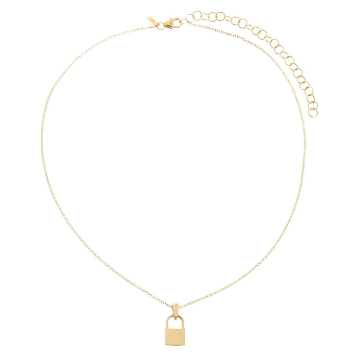  Solid Lock Necklace 14K - Adina Eden's Jewels