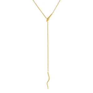 Gold Solid Snake Chain Lariat - Adina Eden's Jewels