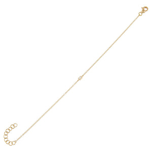 14K Gold Diamond Mini Baguette Bracelet 14K - Adina Eden's Jewels