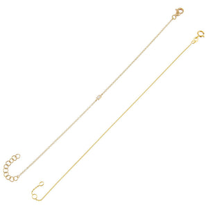 14K Gold Diamond Chain Bracelet Combo Set 14K - Adina Eden's Jewels