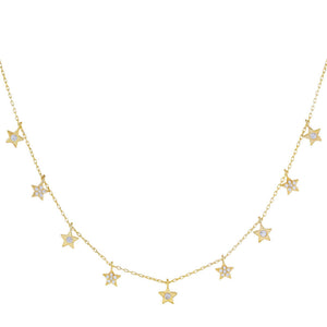 Gold CZ Stars Necklace - Adina Eden's Jewels