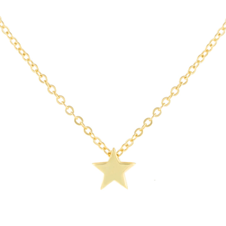 Gold Solid Star Necklace - Adina Eden's Jewels