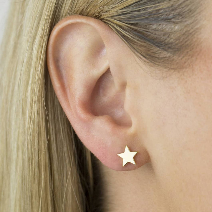  Solid Star Stud Earring - Adina Eden's Jewels