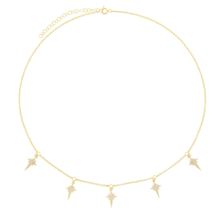  Pavé Dangling Starburst Necklace - Adina Eden's Jewels