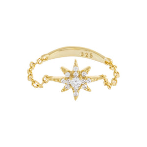  Pavé Starburst Chain Ring - Adina Eden's Jewels