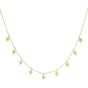 Gold CZ Starburst Necklace - Adina Eden's Jewels