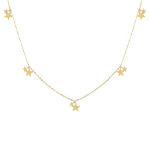  Mini Dangling Stars Necklace 14K - Adina Eden's Jewels