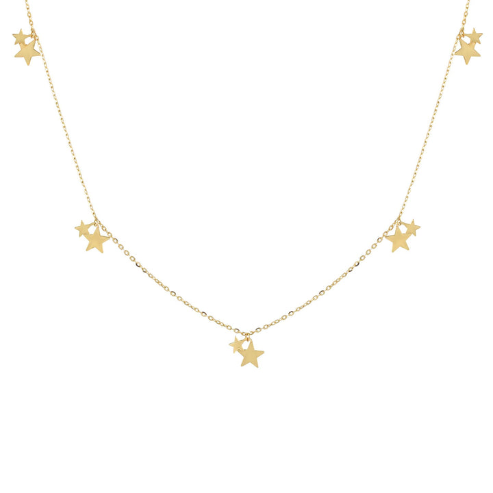  Mini Dangling Stars Necklace 14K - Adina Eden's Jewels