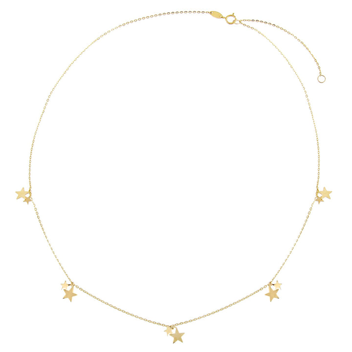 14K Gold Mini Dangling Stars Necklace 14K - Adina Eden's Jewels