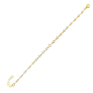 Gold CZ Round Stone Bracelet - Adina Eden's Jewels