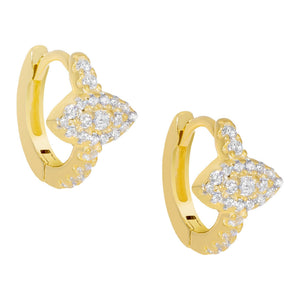 Gold CZ Evil Eye Huggie Earring - Adina Eden's Jewels