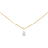 14K Gold Floating Teardrop Diamond Necklace 18K - Adina Eden's Jewels