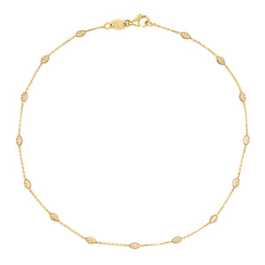 14K Gold Moon Cut Chain Anklet 14K - Adina Eden's Jewels