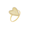 Gold / 8 Pavé X Solid Heart Ring - Adina Eden's Jewels