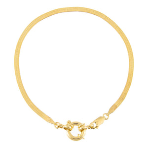 Gold Toggle Herringbone Anklet - Adina Eden's Jewels